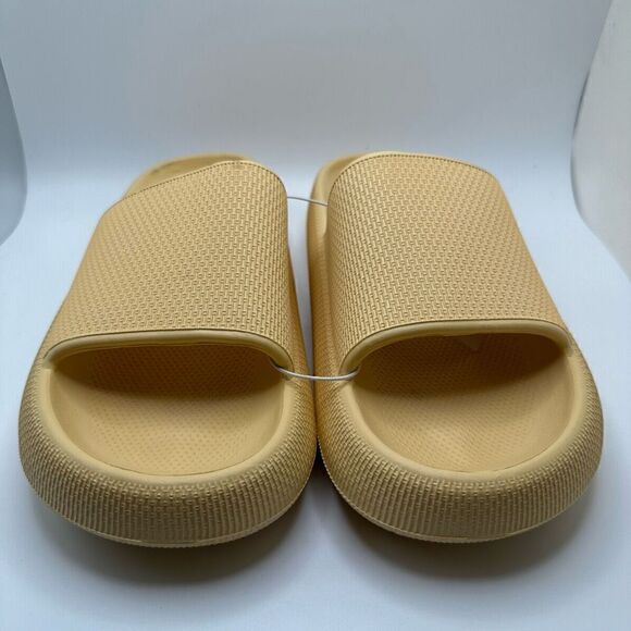 CUSHIONAIRE Women's Cloud Recovery Slide Sandals with +Comfort 9 YELLOW - Picture 2 of 7